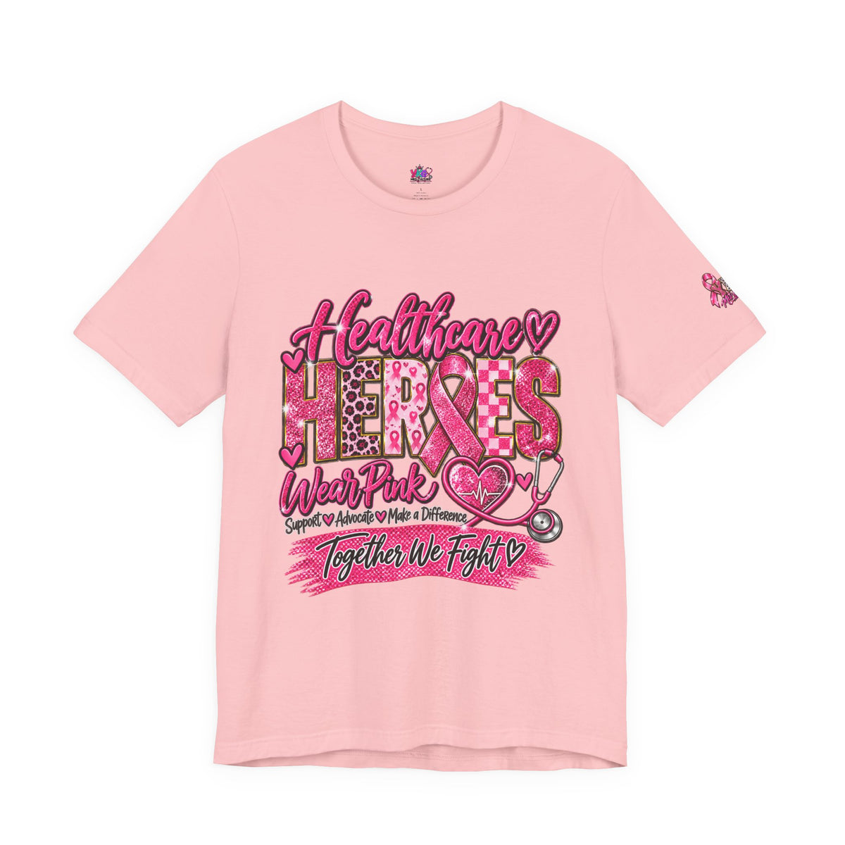 Breast Cancer Awareness Healthcare Heroes Tee — "Together We Fight" Pink Ribbon Shirt