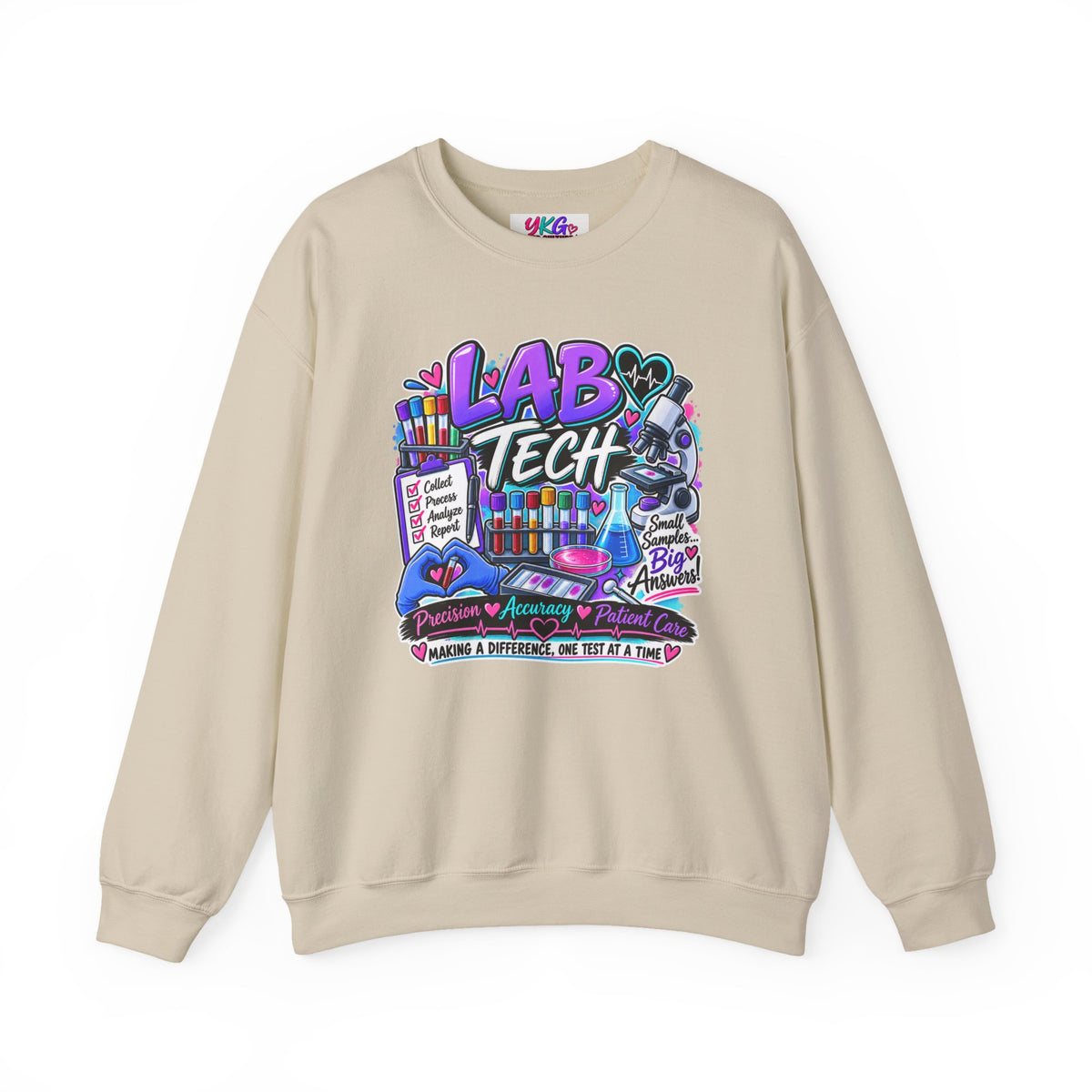 Lab Tech Crewneck Sweatshirt — Colorful Science Lab Technician Graphic