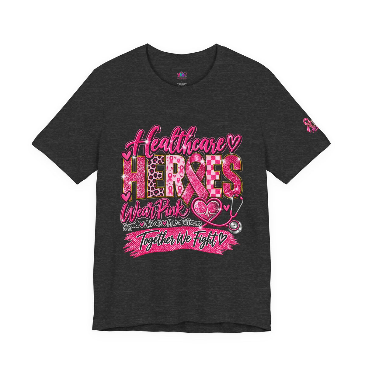 Breast Cancer Awareness Healthcare Heroes Tee — "Together We Fight" Pink Ribbon Shirt