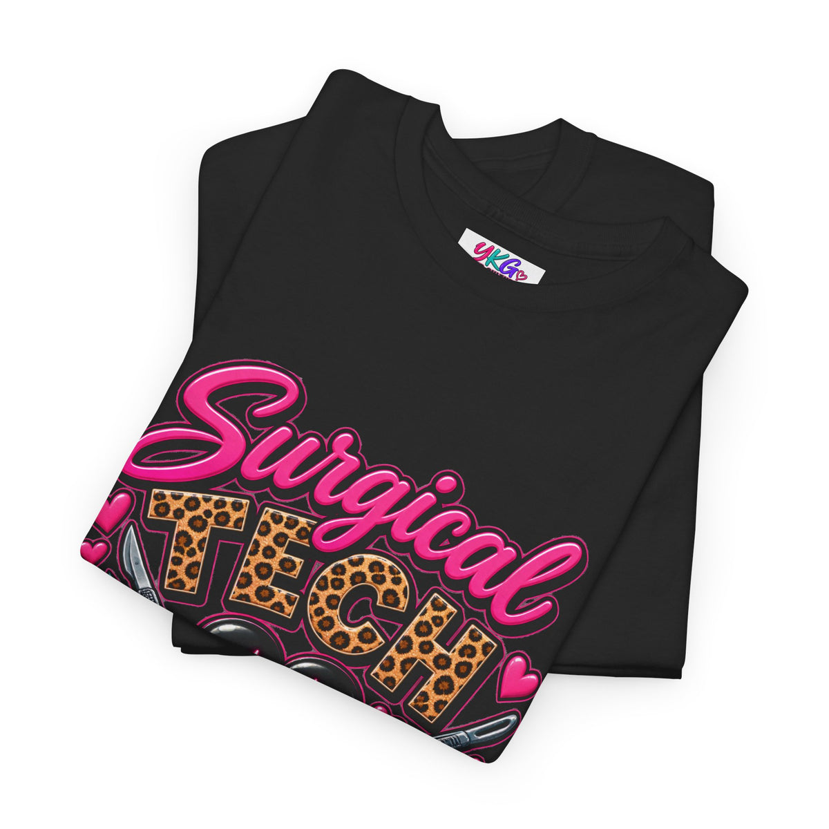 Surgical Tech T-Shirt – Cute Pink Leopard Scrub Scissors Design