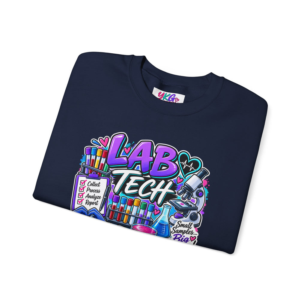 Lab Tech Crewneck Sweatshirt — Colorful Science Lab Technician Graphic