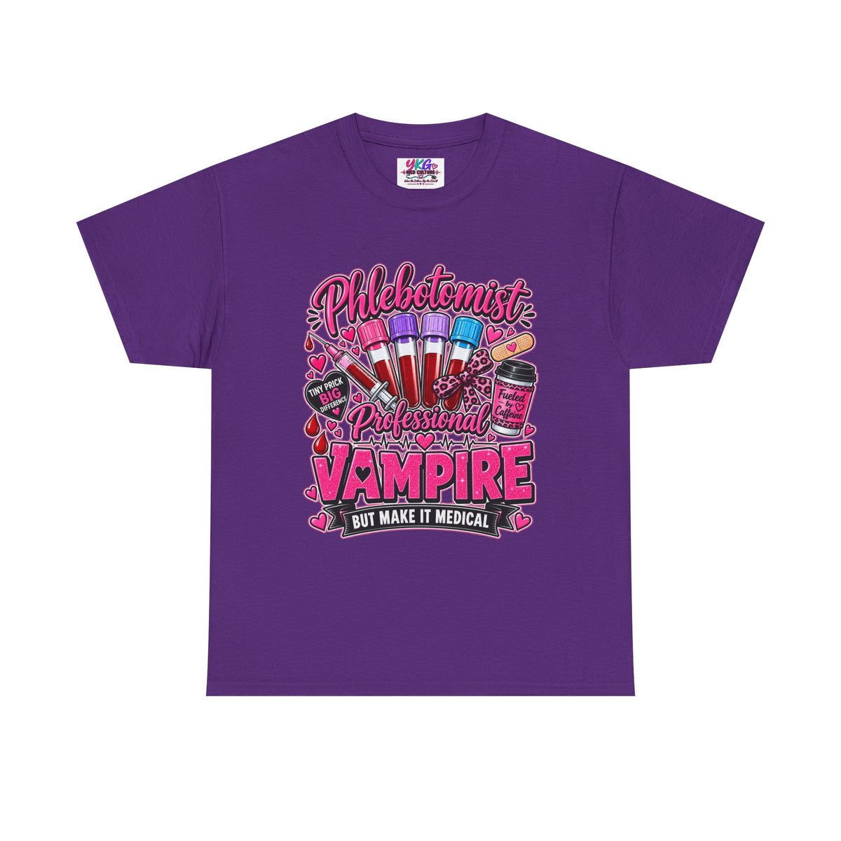 Phlebotomist Vampire T-Shirt – 'Professional Vampire but Make It Medical' Cute Medical Worker Tee