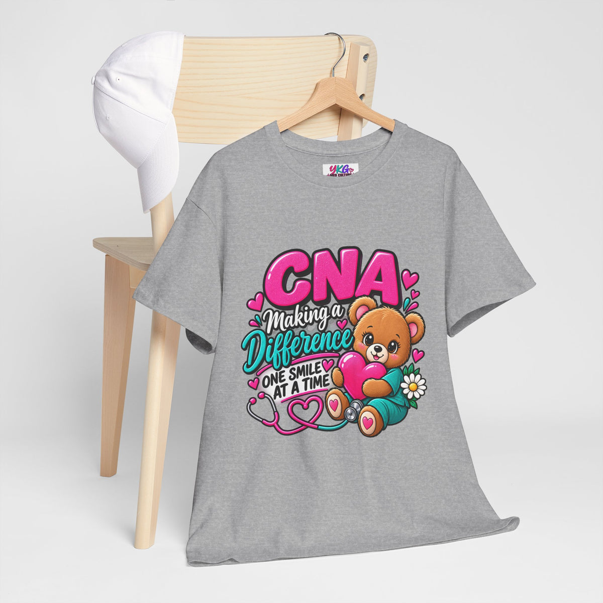 CNA Making a Difference Teddy T‑Shirt — Cute Caregiver Appreciation Tee