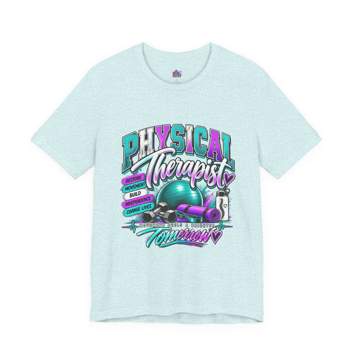 Physical Therapist Tee — Retro Fitness Graphic Shirt ("Physical Therapist: Helping People Move, Change Lives")