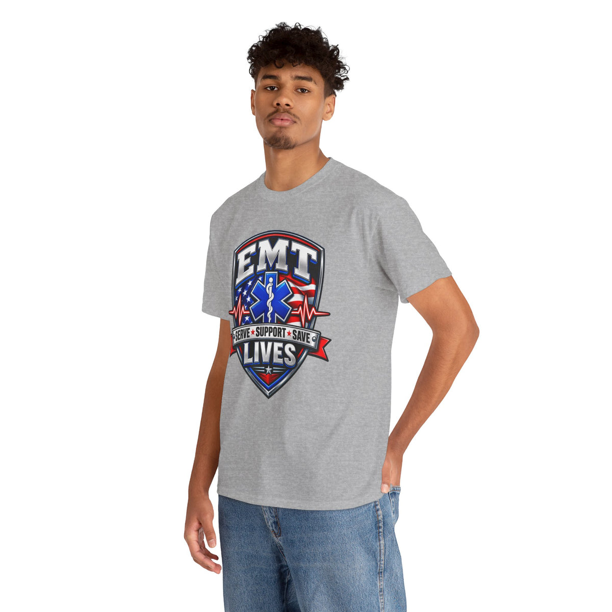 EMT Lives Tee — "Serve • Support • Save" EMS Shield Shirt
