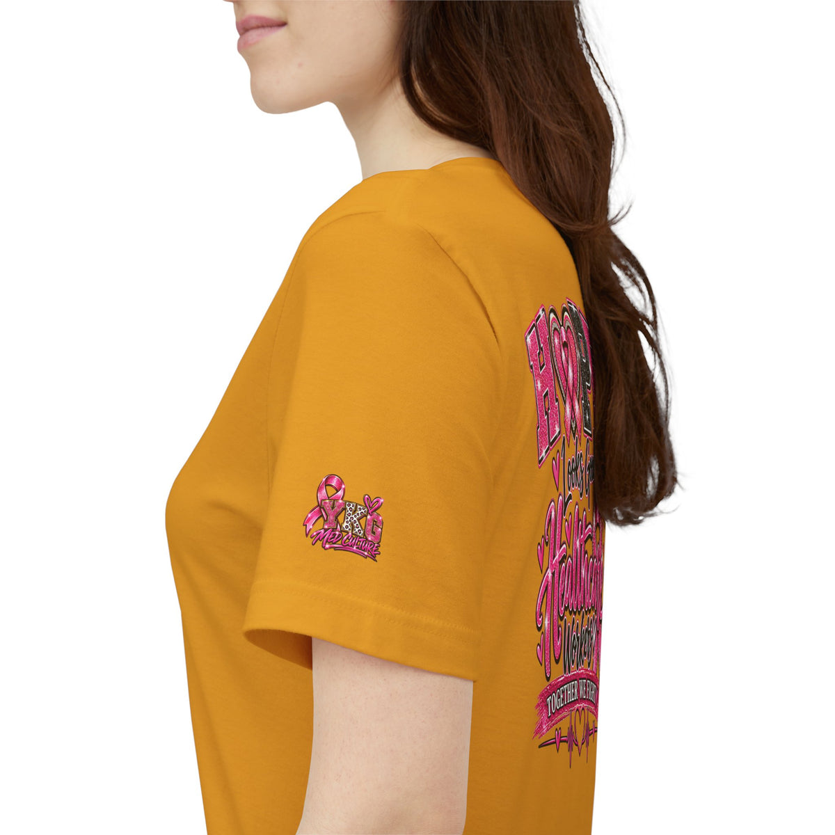 Hope Looks Good On Healthcare Workers T-Shirt — Breast Cancer Awareness Healthcare Tee