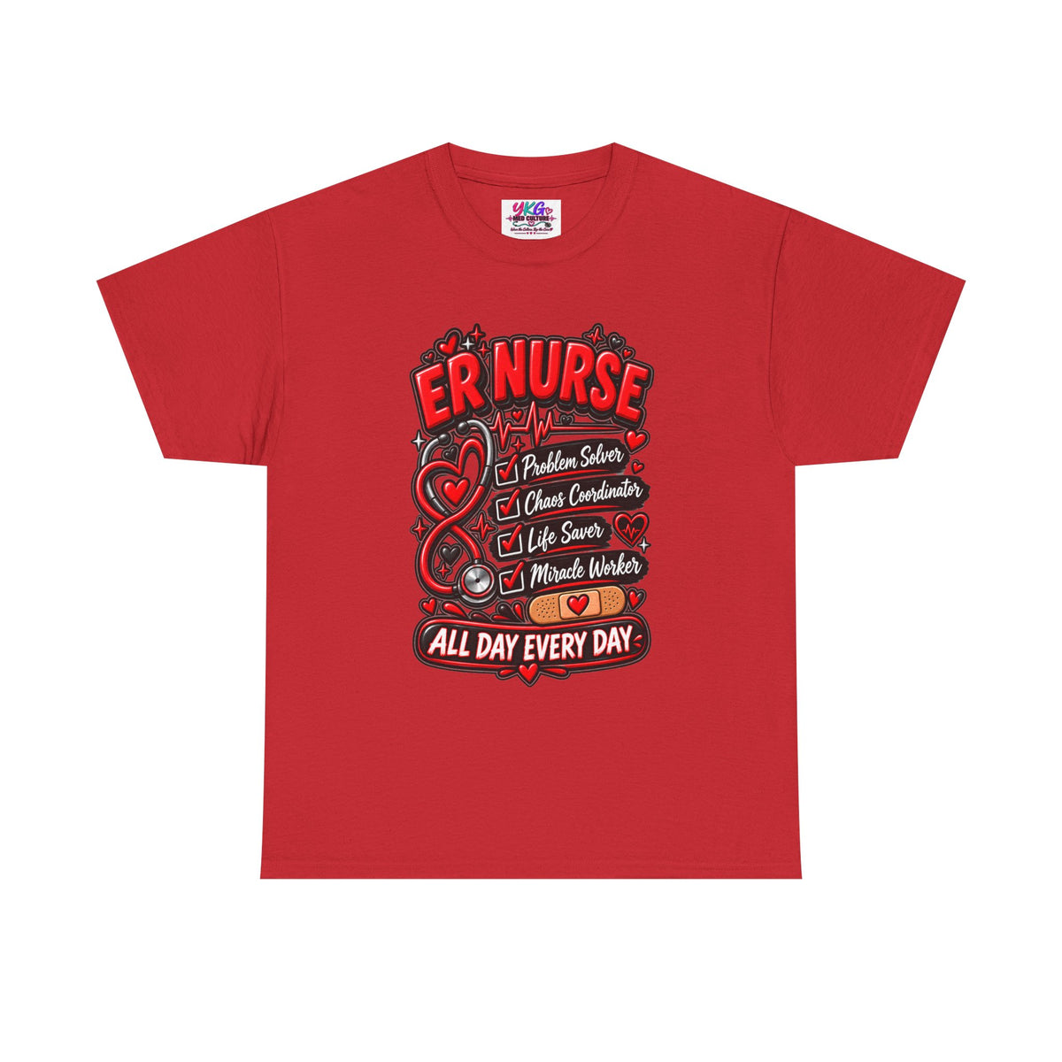 ER Nurse T-Shirt — "All Day Every Day" Proud Emergency RN Graphic Tee