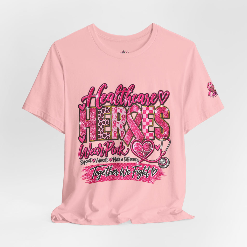Breast Cancer Awareness Healthcare Heroes Tee — "Together We Fight" Pink Ribbon Shirt