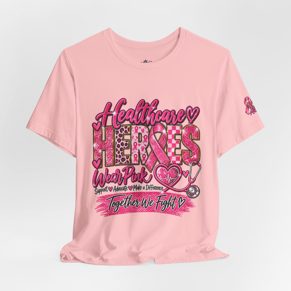 Breast Cancer Awareness Healthcare Heroes Tee — "Together We Fight" Pink Ribbon Shirt