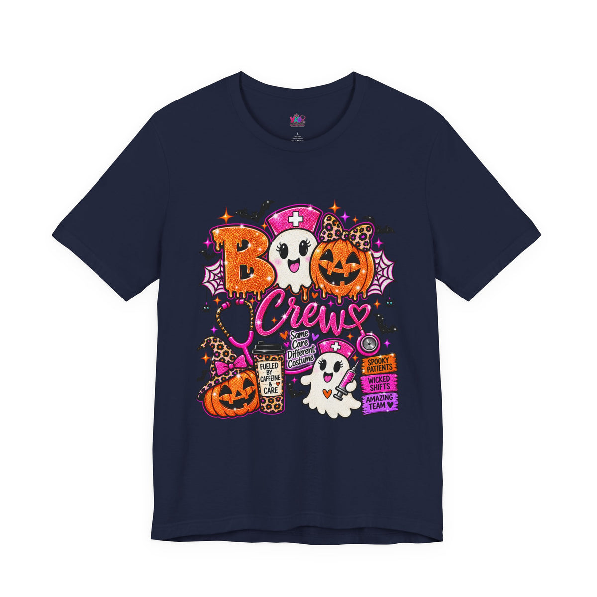 Halloween Boo Crew T-Shirt — Cute Nurse Ghosts, Jack-O'-Lanterns & Candy Graphic Tee