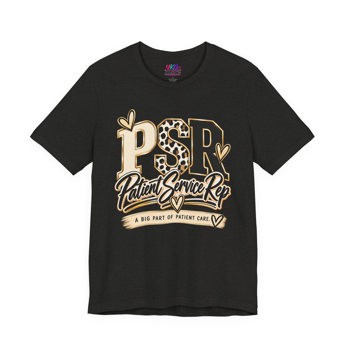 Patient Service Rep Tee – PSR Leopard Heart Design
