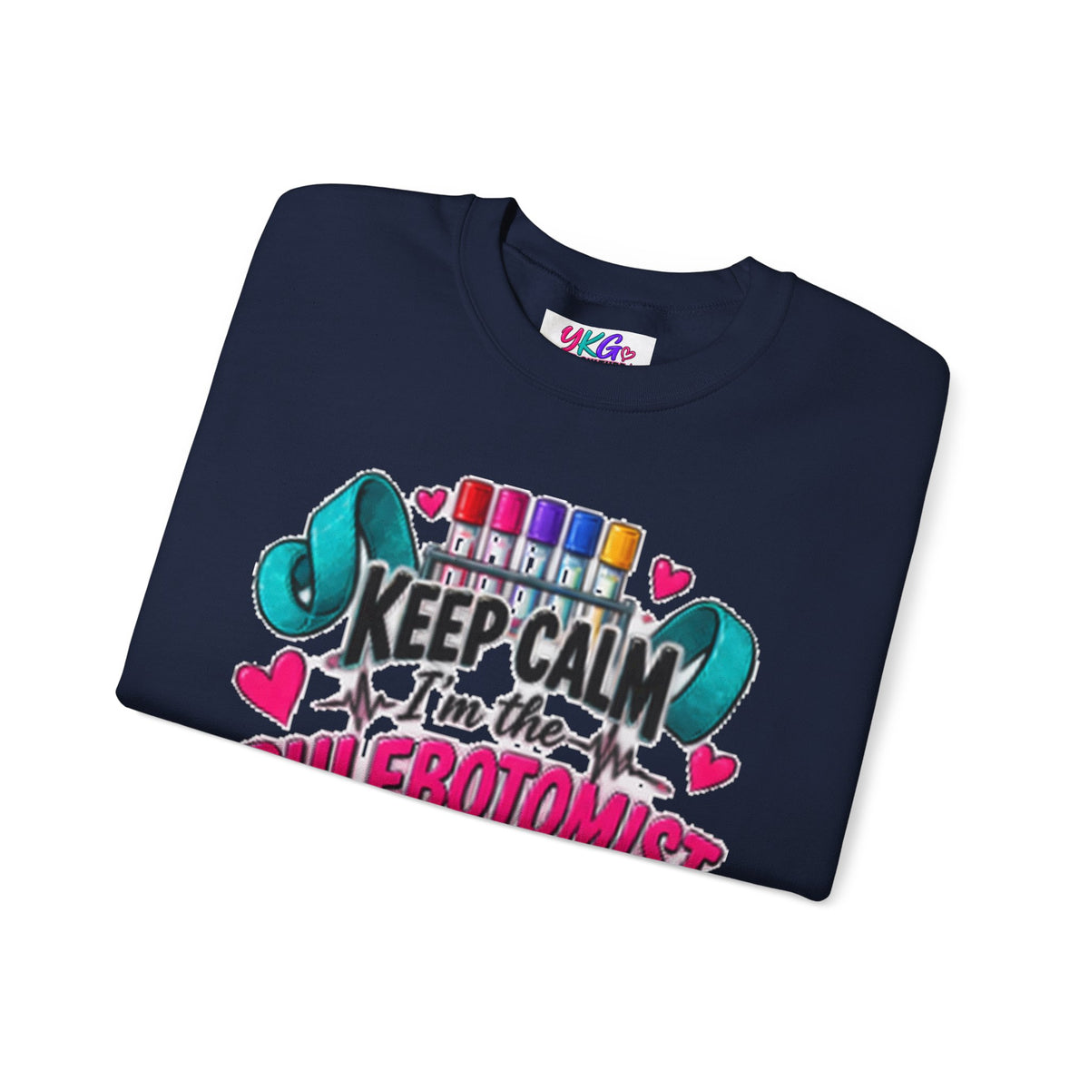 Phlebotomist Crewneck Sweatshirt – 'Keep Calm I'm the Phlebotomist' Cute Medical Gift