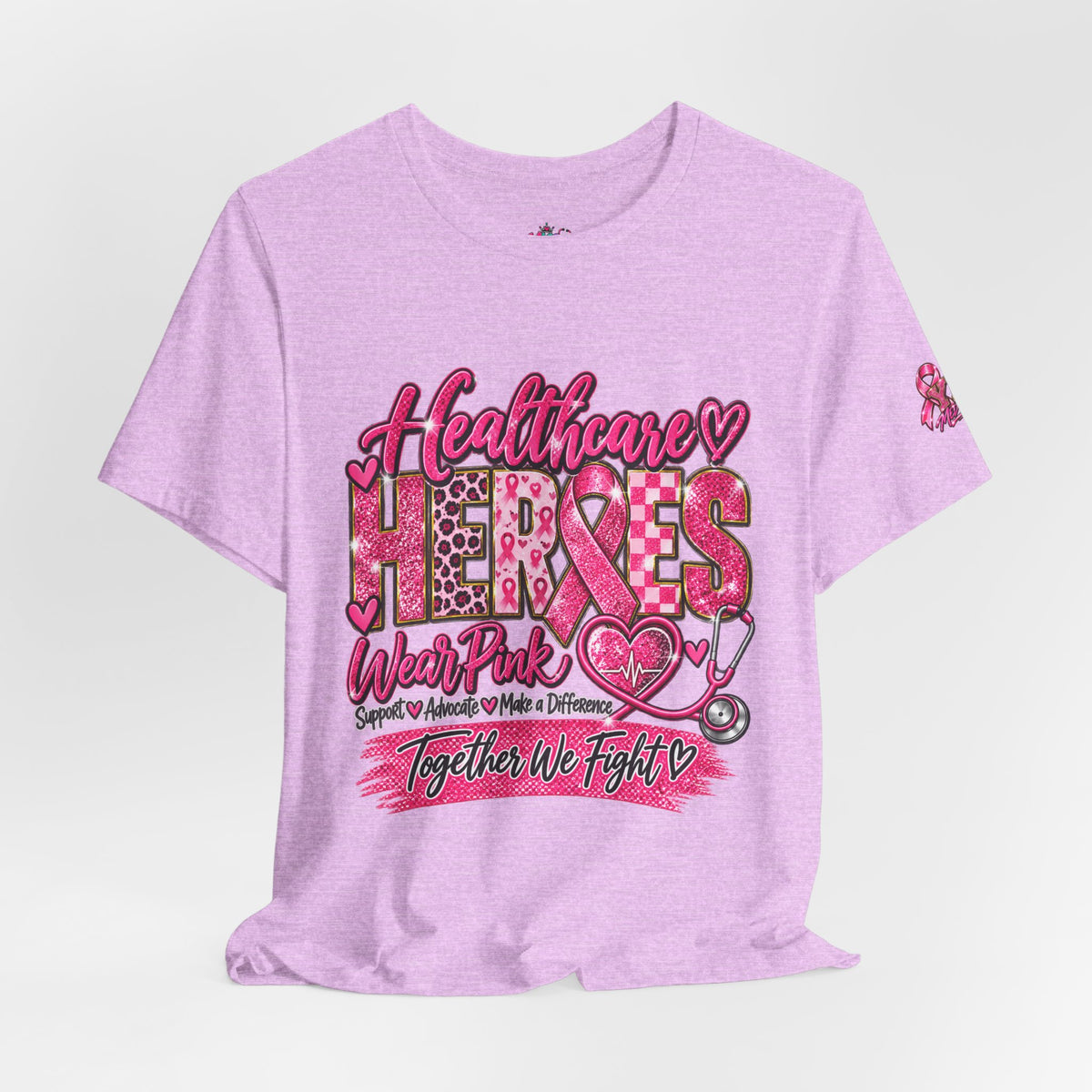 Breast Cancer Awareness Healthcare Heroes Tee — "Together We Fight" Pink Ribbon Shirt