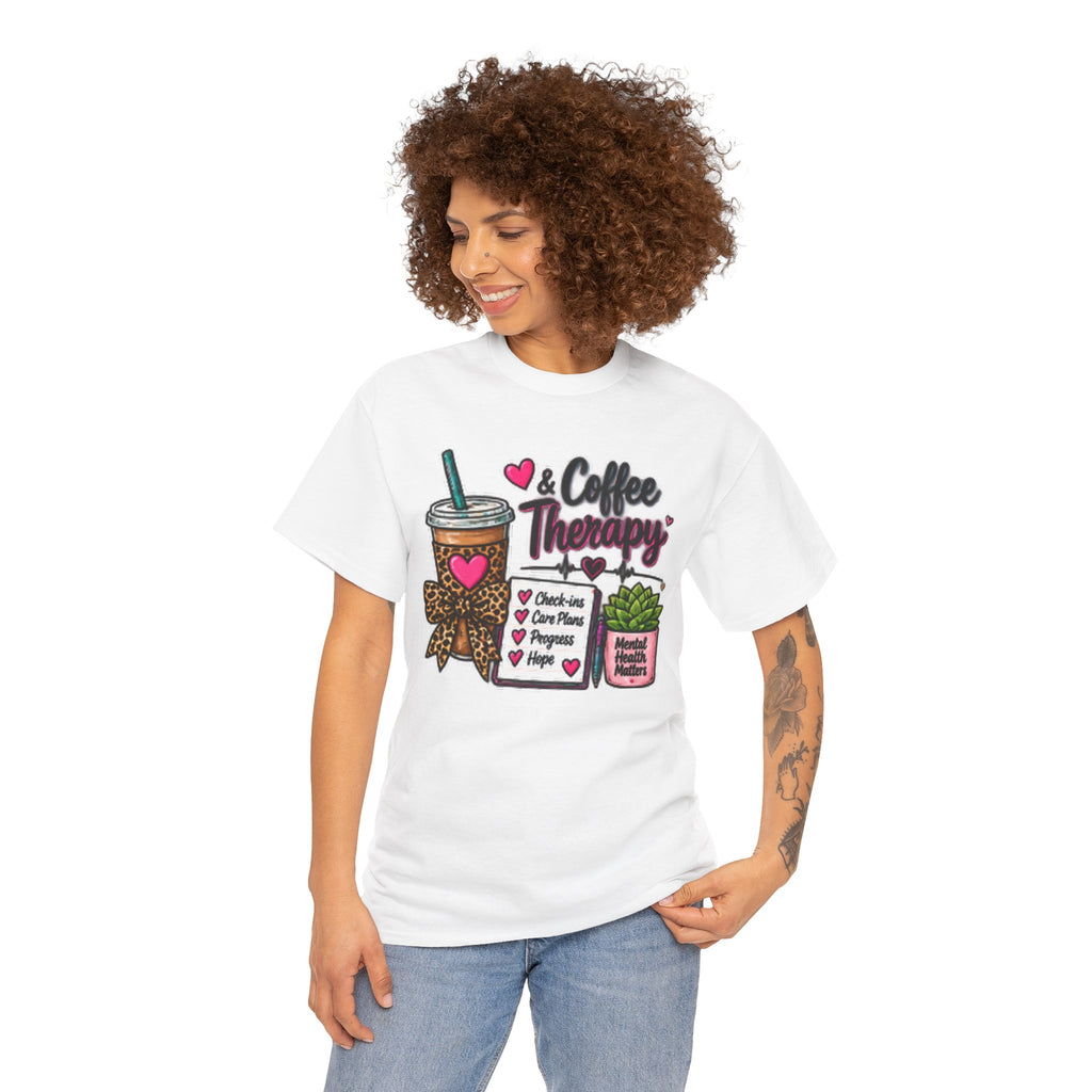 Coffee Therapy T-Shirt — Coffee, Plants & Self-Care Graphic Tee