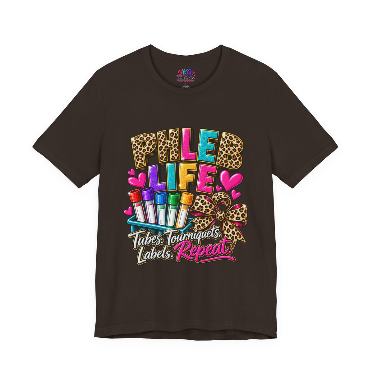 Phlebotomist Squad Tee — "Tubes, Turnarounds, Labels, Repeat" Graphic Shirt