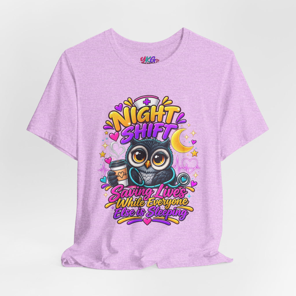 Night Shift Nurse T‑Shirt – "Night Shift: Saving Lives While Everyone Else Is Dreaming"