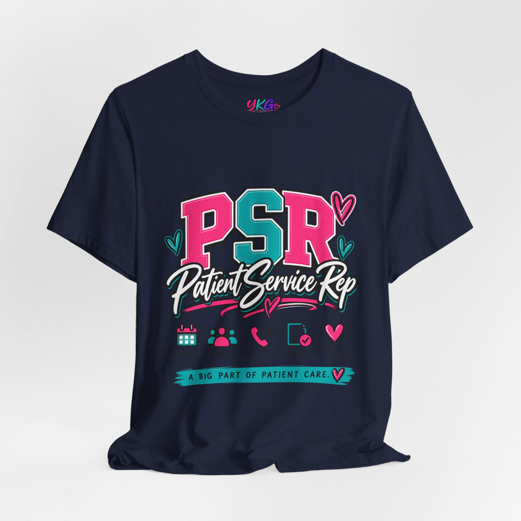 PSR Patient Service Rep T-Shirt – Cute Pink & Teal Medical Staff Tee