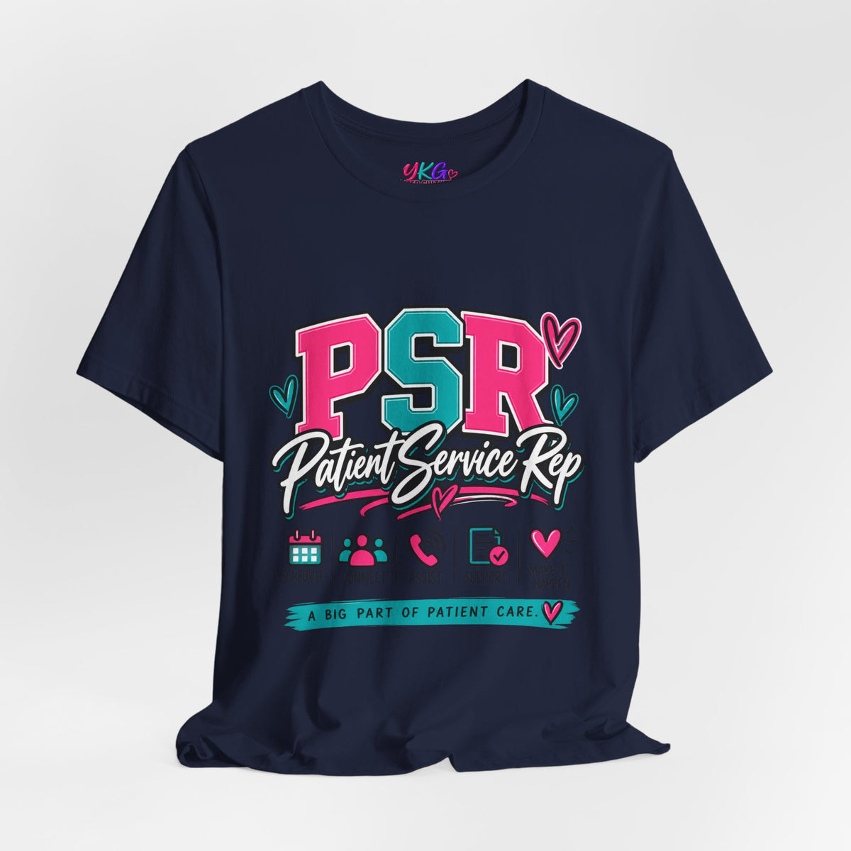 PSR Patient Service Rep T-Shirt – Cute Pink & Teal Medical Staff Tee