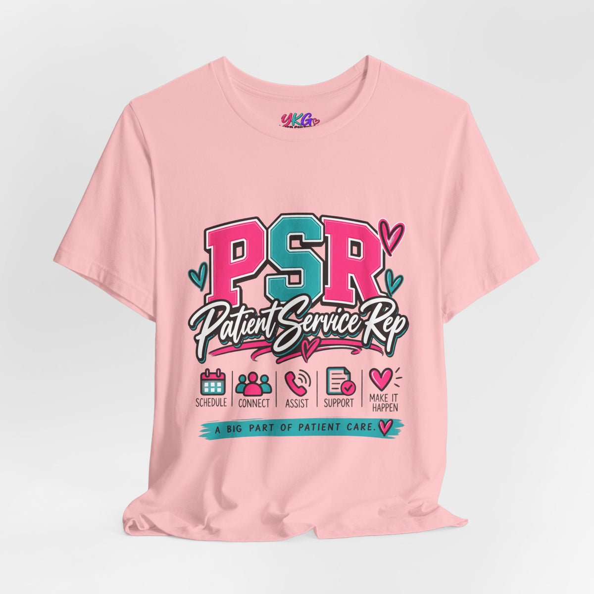 PSR Patient Service Rep T-Shirt – Cute Pink & Teal Medical Staff Tee