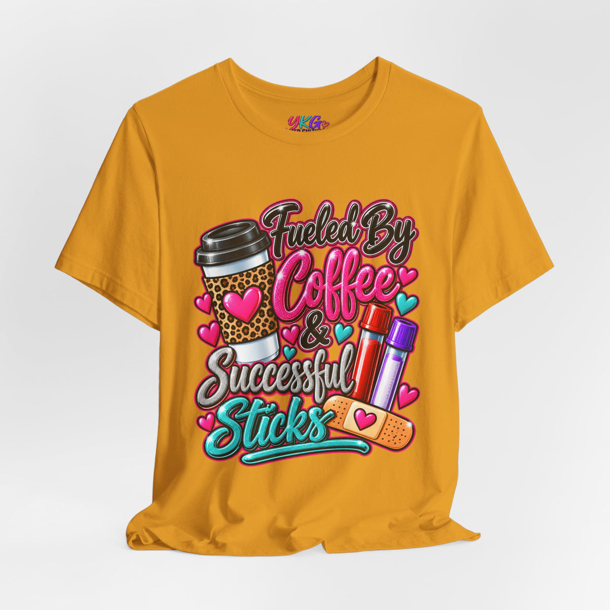 Coffee & Successful Sticks T-Shirt — Fueled by Coffee Lipstick Nurse Gift