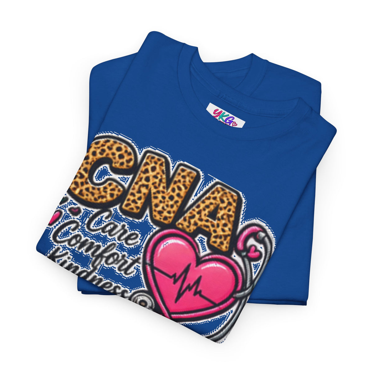 CNA Tee - "Care Comfort Kindness" Heartbeat Stethoscope Shirt for Nursing Assistants
