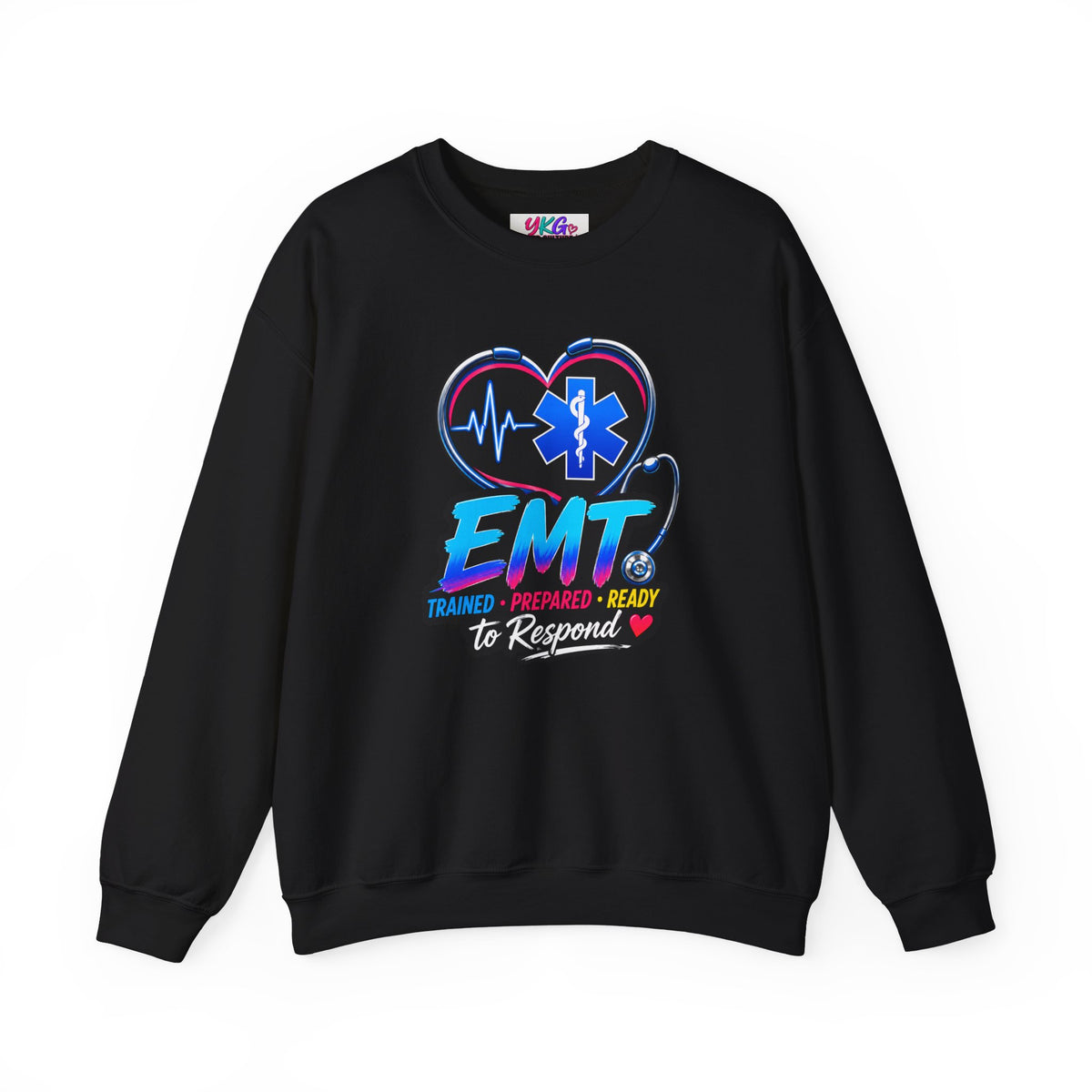 EMT Crewneck Sweatshirt — "Trained • Prepared • Ready to Respond" Paramedic Pullover