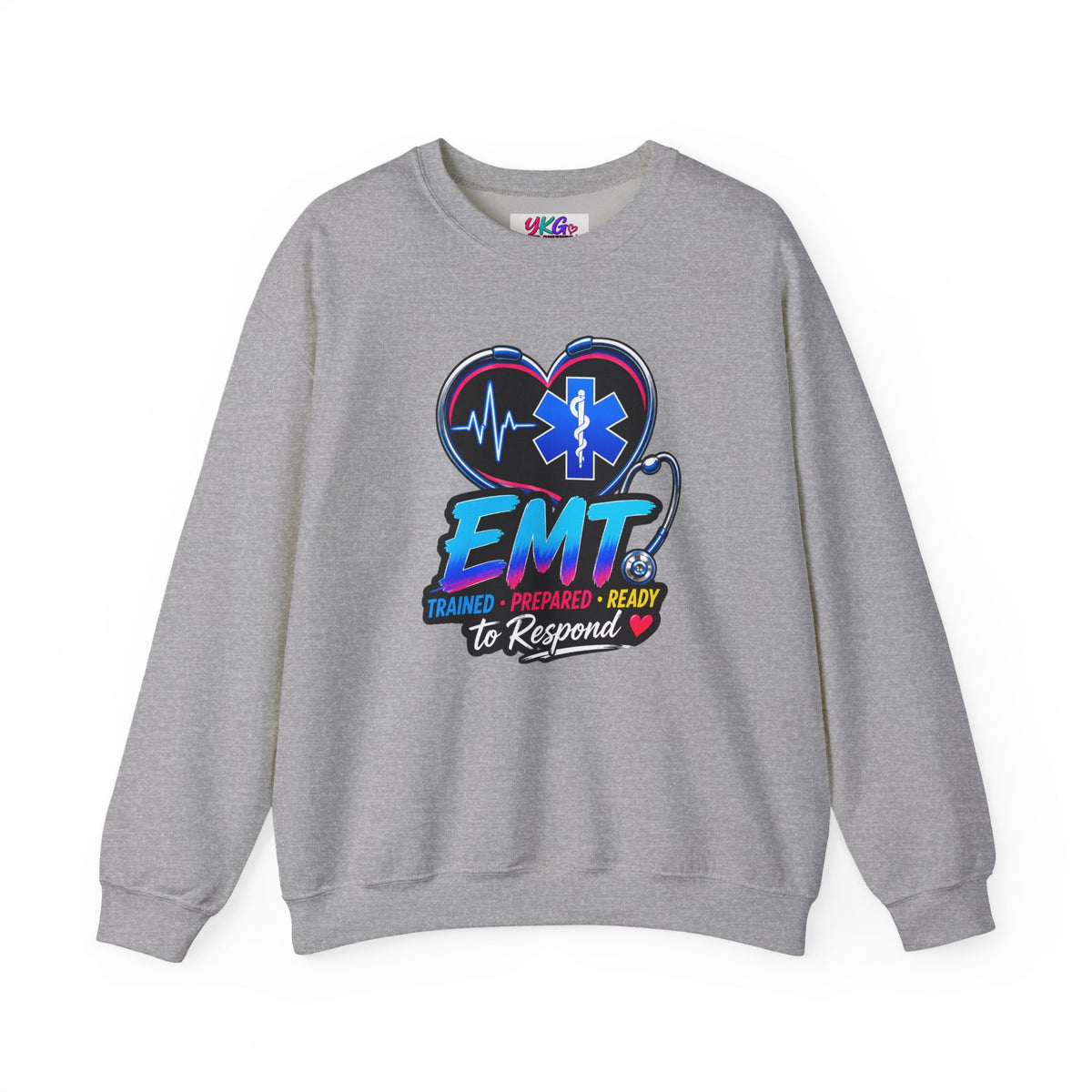 EMT Crewneck Sweatshirt — "Trained • Prepared • Ready to Respond" Paramedic Pullover