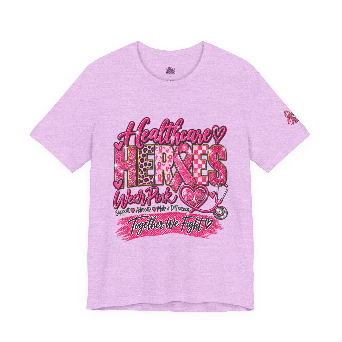 Breast Cancer Awareness Healthcare Heroes Tee — "Together We Fight" Pink Ribbon Shirt