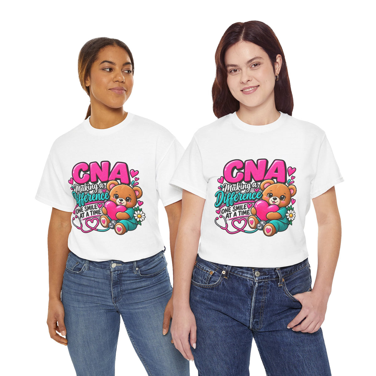 CNA Making a Difference Teddy T‑Shirt — Cute Caregiver Appreciation Tee