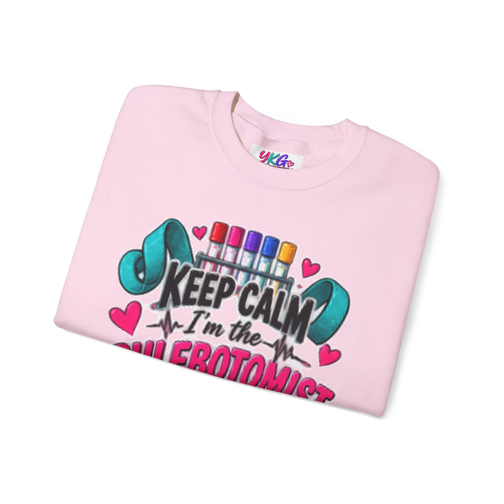 Phlebotomist Crewneck Sweatshirt – 'Keep Calm I'm the Phlebotomist' Cute Medical Gift