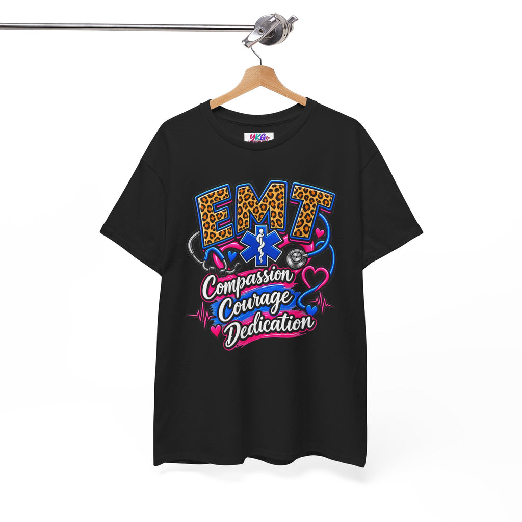 EMT Compassion Courage Dedication T-Shirt — Paramedic & First Responder Tribute Tee