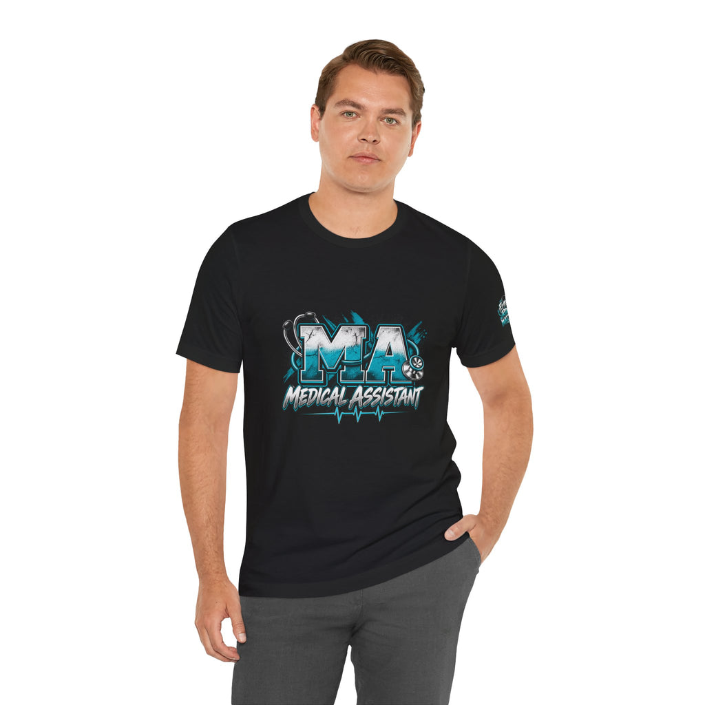 Medical Assistant T-Shirt — “MA Medical Assistant” Men’s Healthcare Jersey Graphic Tee