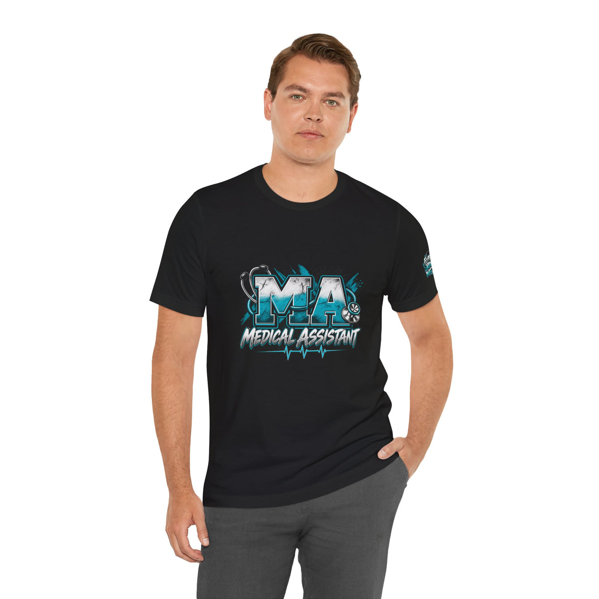 Medical Assistant T-Shirt — “MA Medical Assistant” Men’s Healthcare Jersey Graphic Tee