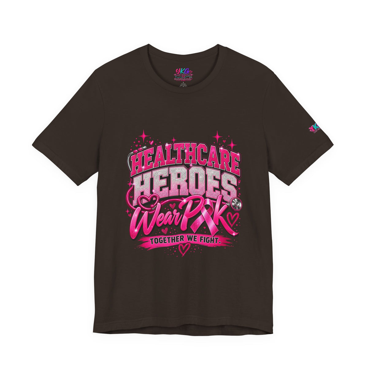 Breast Cancer Awareness Tee — "Healthcare Heroes Wear Pink" Support Ribbon Shirt