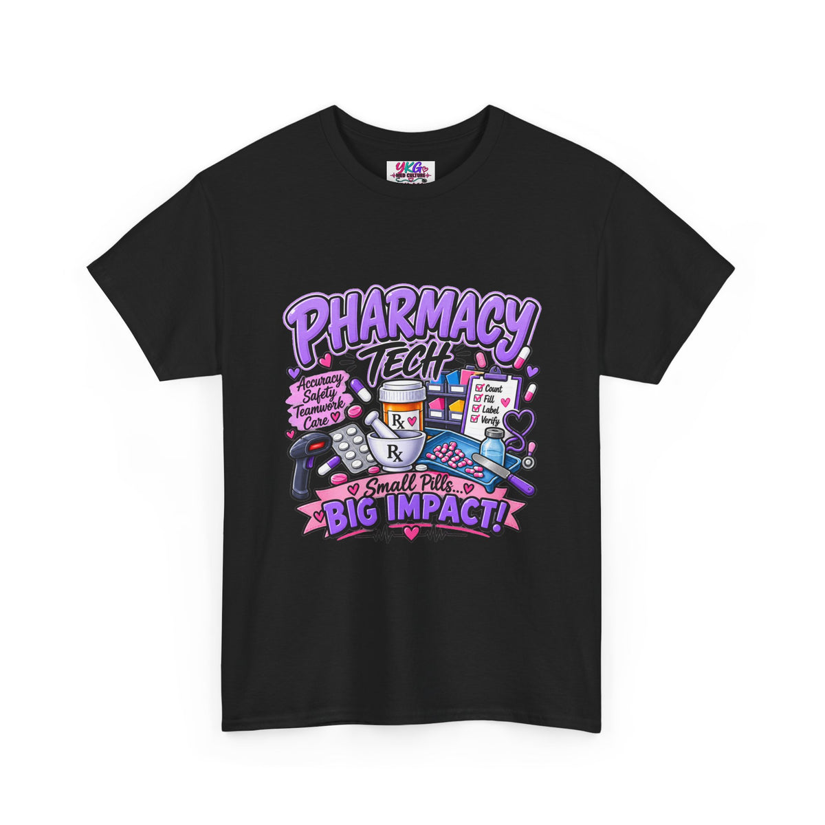 Pharmacy Tech Big Impact T-Shirt — Cute Pharmacy Technician Graphic Tee