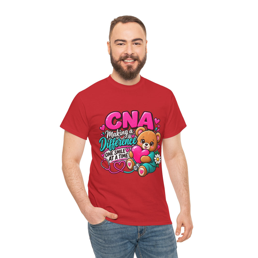 CNA Making a Difference Teddy T‑Shirt — Cute Caregiver Appreciation Tee
