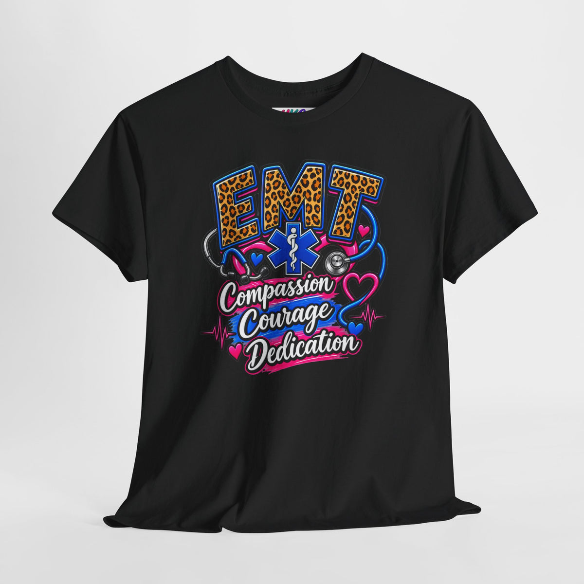 EMT Compassion Courage Dedication T-Shirt — Paramedic & First Responder Tribute Tee