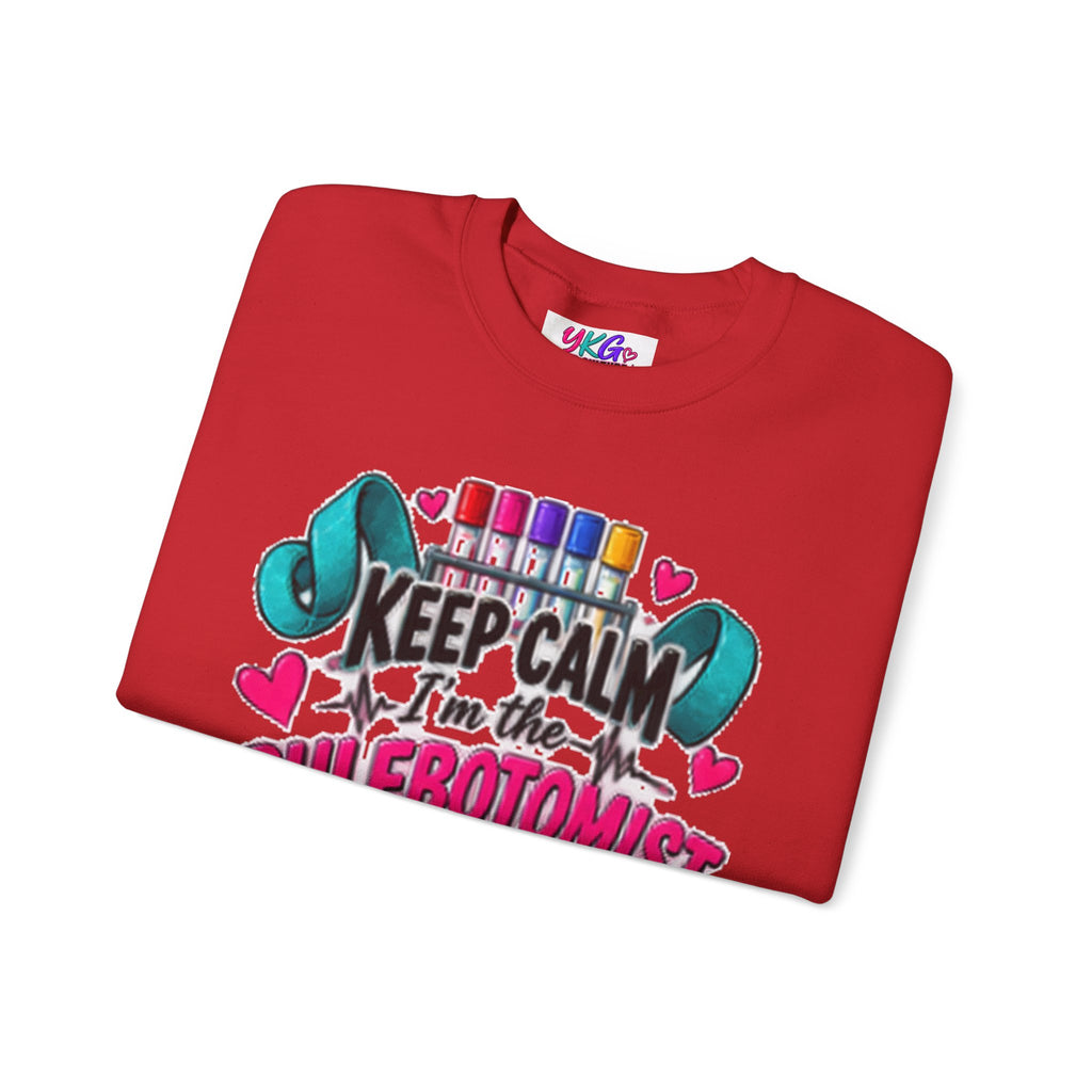 Phlebotomist Crewneck Sweatshirt – 'Keep Calm I'm the Phlebotomist' Cute Medical Gift