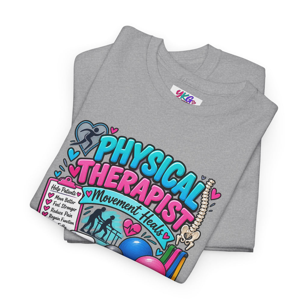 Physical Therapist T-Shirt — "Restoring Movement, Changing Lives" Colorful Rehab Tee