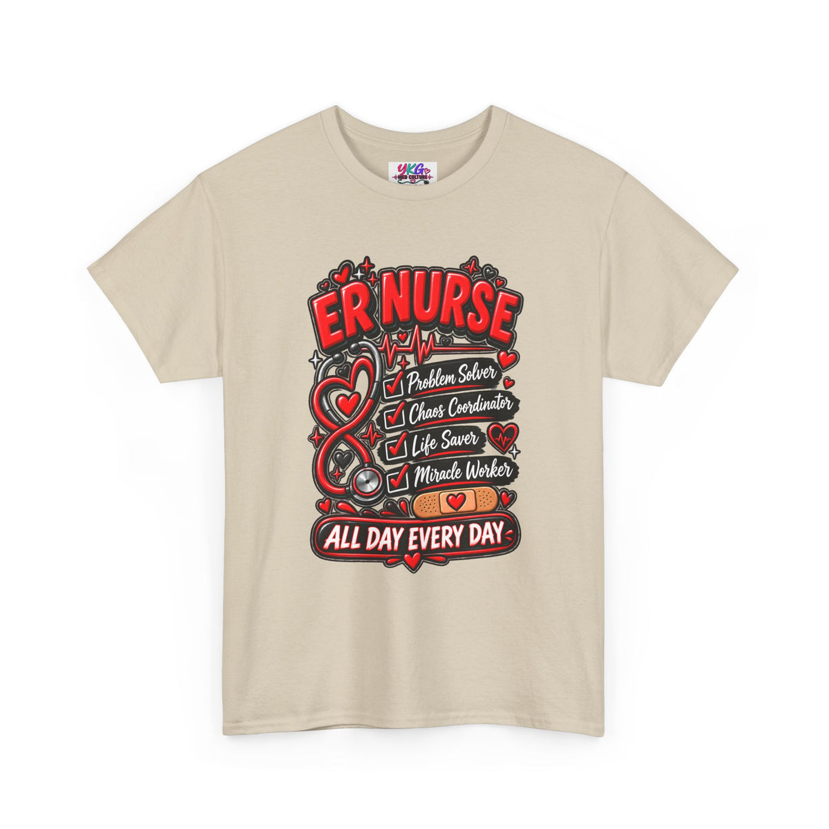 ER Nurse T-Shirt — "All Day Every Day" Proud Emergency RN Graphic Tee