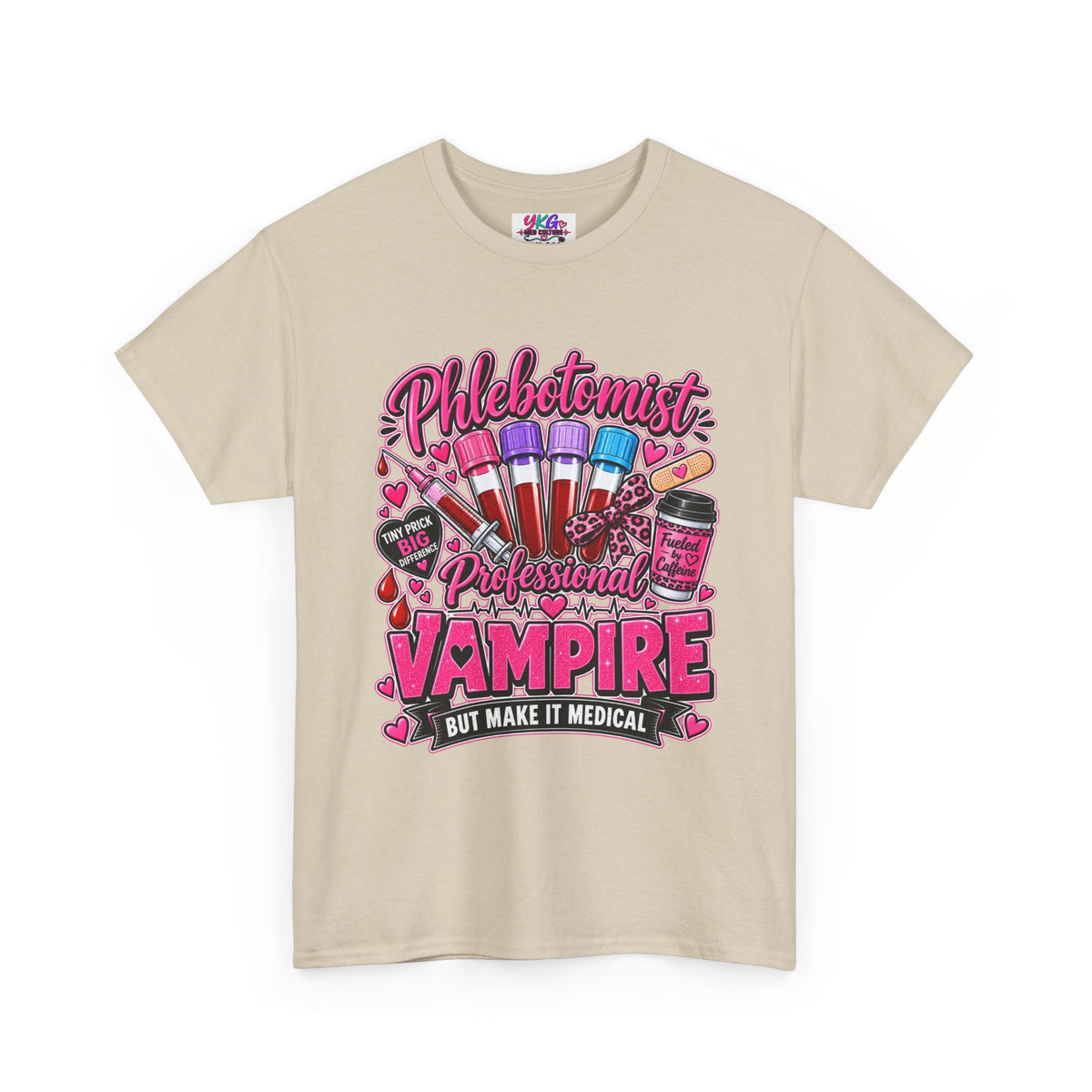 Phlebotomist Vampire T-Shirt – 'Professional Vampire but Make It Medical' Cute Medical Worker Tee