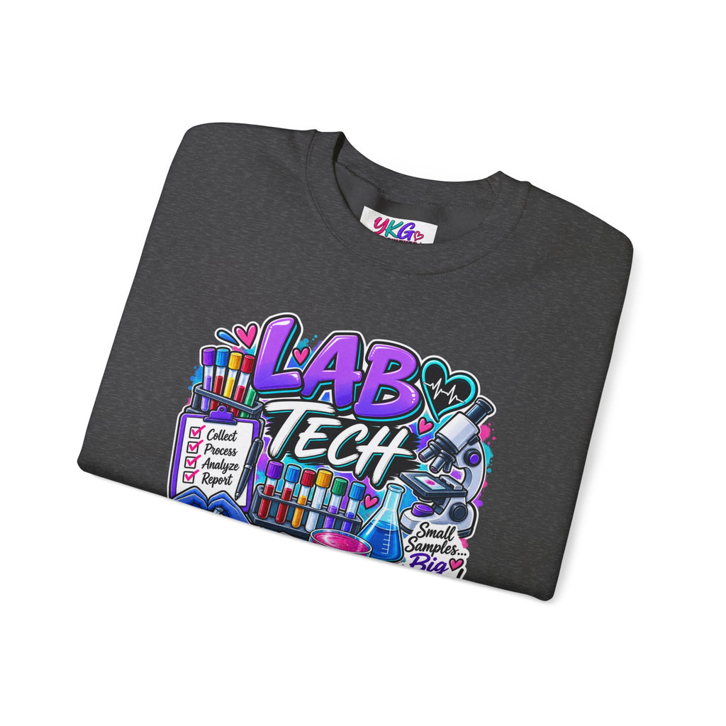 Lab Tech Crewneck Sweatshirt — Colorful Science Lab Technician Graphic
