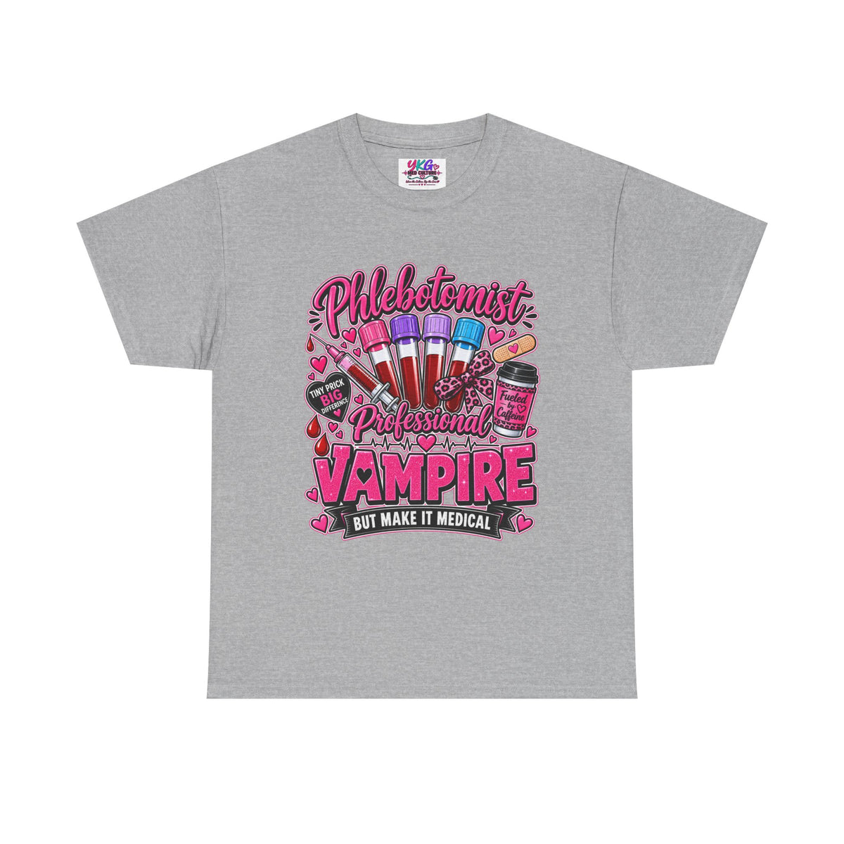 Phlebotomist Vampire T-Shirt – 'Professional Vampire but Make It Medical' Cute Medical Worker Tee
