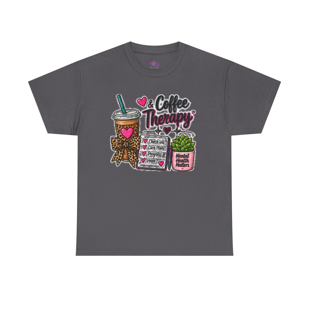Coffee Therapy T-Shirt — Coffee, Plants & Self-Care Graphic Tee