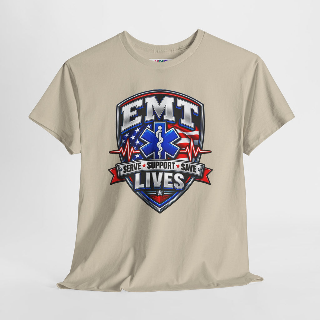EMT Lives Tee — "Serve • Support • Save" EMS Shield Shirt