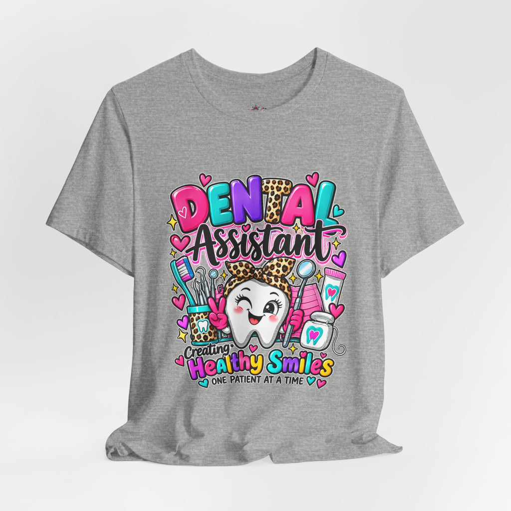 Dental Assistant T-Shirt — Cute 'Healthy Smiles' Cartoon Dental Crew Tee