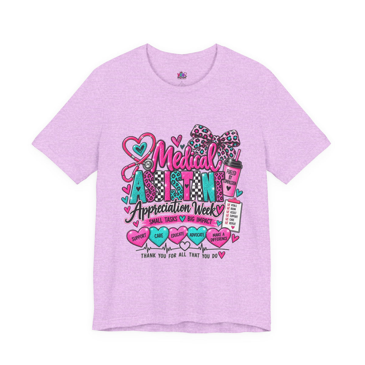 Medical Assistant Appreciation Week T‑Shirt – Cute Pink & Teal Appreciation Tee