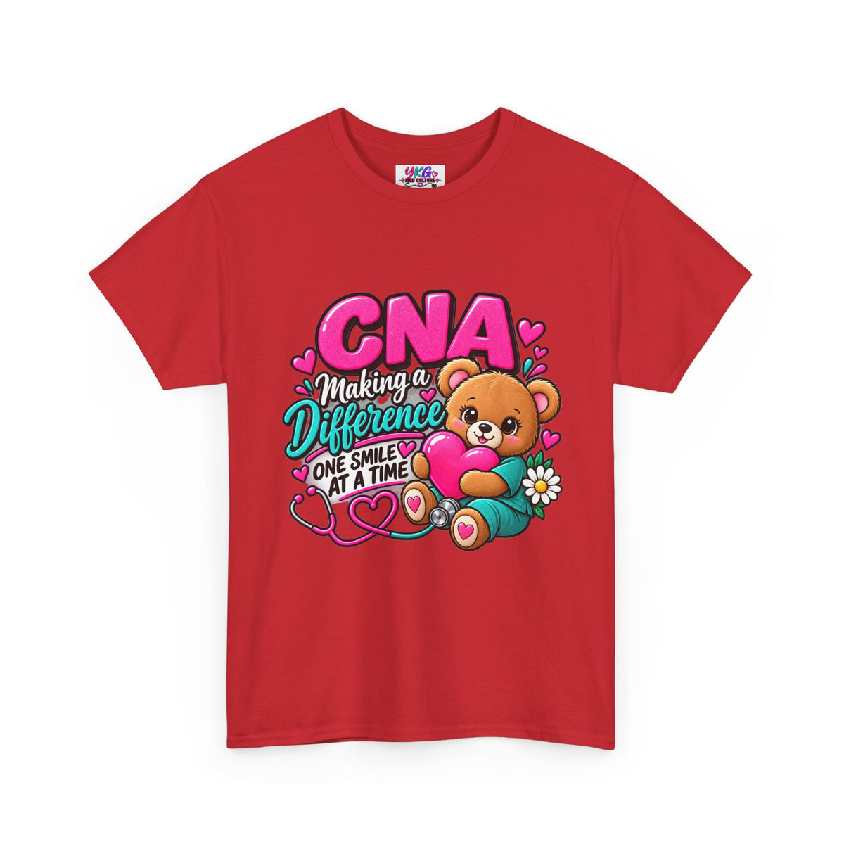 CNA Making a Difference Teddy T‑Shirt — Cute Caregiver Appreciation Tee
