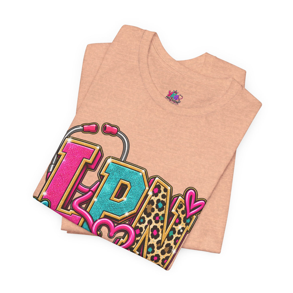 LPN Tee — “Coffee, Scrubs, Vitals” Colorful Stethoscope Design