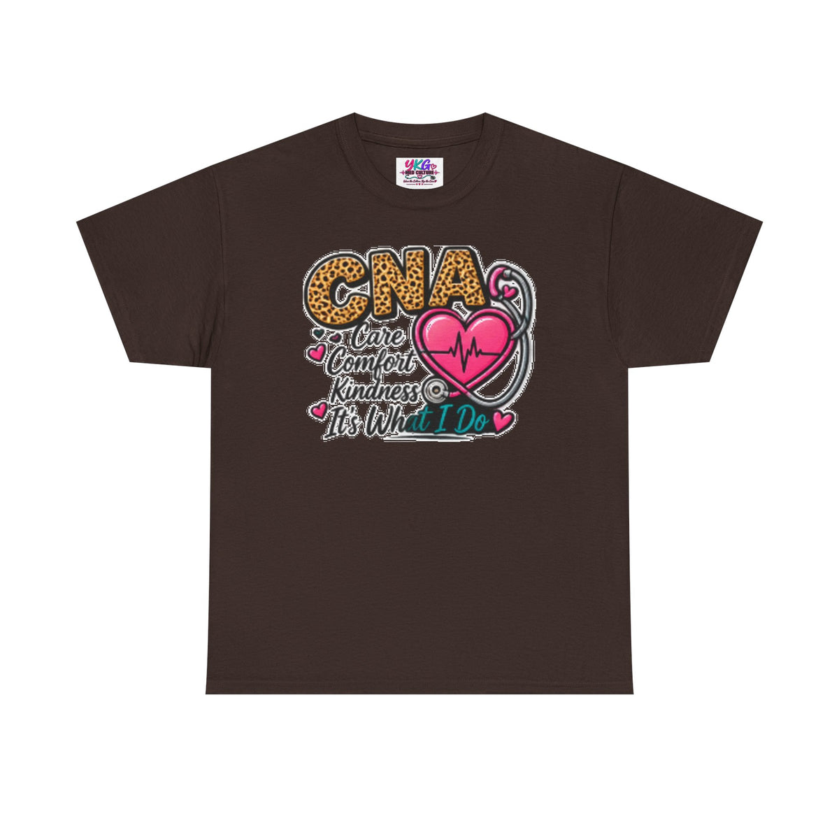 CNA Tee - "Care Comfort Kindness" Heartbeat Stethoscope Shirt for Nursing Assistants